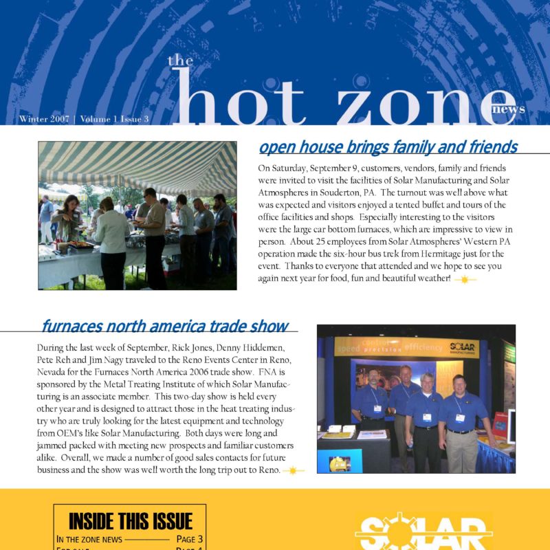 The Hot Zone Newsletter - 2007 Summer