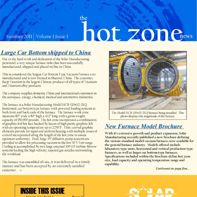 The Hot Zone Newsletter - 2011 Summer