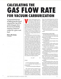 Calculating the Gas Flow Rate for Vacuum Carburization
