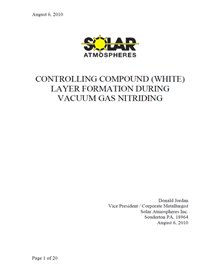 Controlling Compound (White) Layer Formation During Vacuum Gas Nitriding