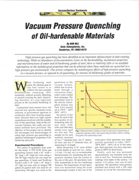 Vacuum Pressure Quenching of Oil-Hardenable Materials