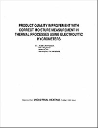 Product Quality Improvement With Correct Moisture Measurement in Thermal Processes Using Electrolytic Hygrometers